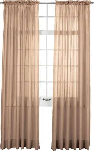 Miniatura 19 de Stylemaster Elegance Cenefa recta de gasa transparente, 60 x 14 pulgadas, color dorado