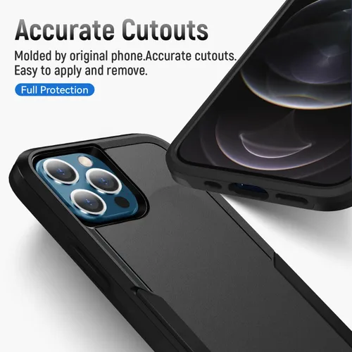 Miniatura 3 de Funda para iPhone 12 Pro Max, con protector de pantalla, [probada contra caídas de grado militar], resistente, resistente, a prueba de golpes