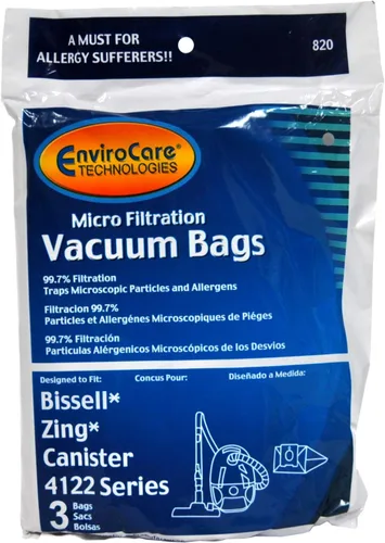 EnviroCare Bolsas de vacío diseñadas para adaptarse a aspiradoras Bissell Zing 820