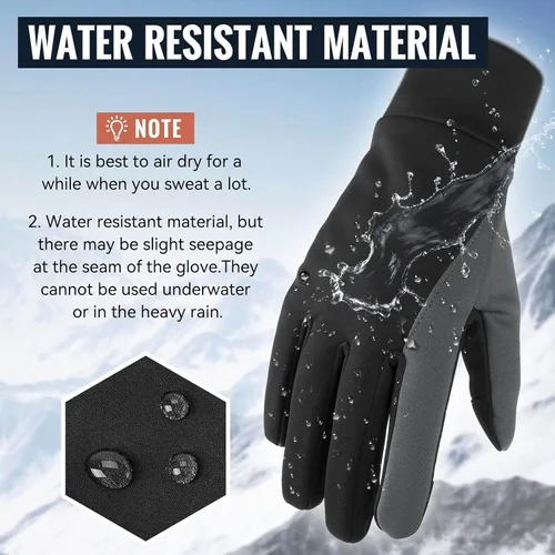 Miniatura 2 de OZERO - Guantes térmicos de invierno para hombres y mujeres, pantalla táctil, resistentes al agua, resistentes al viento, antideslizantes