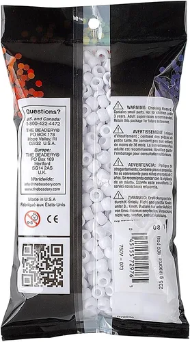 Miniatura 7 de The Beadery Cuentas rosas, 900 cuentas y cuentas de caballo de barril de 0.236 x 0.354 in, blanco, 900 piezas