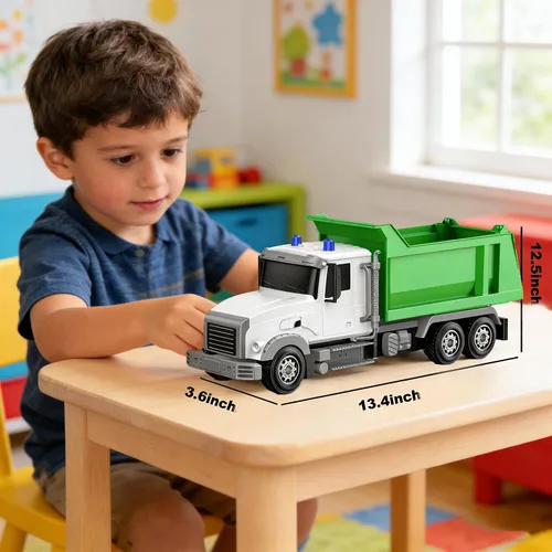 Miniatura 4 de Camión volquete grande de 14 pulgadas con sonidos para niños, juguetes para niños de 3 a 8 años, ideal para celebraciones de Navidad y cumpleaños