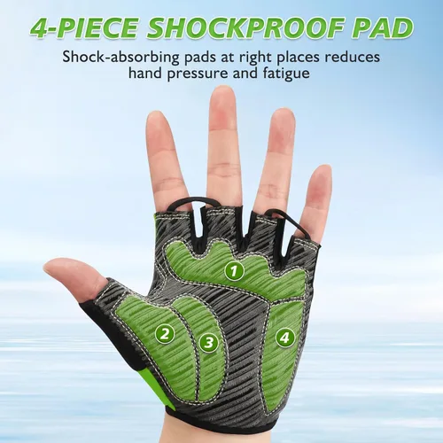 Miniatura 6 de Guantes de ciclismo con almohadilla absorbente de golpes, agarre extra, ajuste flexible, peso ligero, transpirable para hombres y mujeres ciclismo