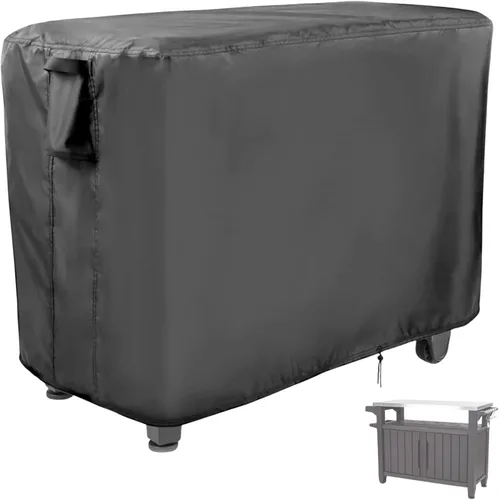 Miniatura 14 de Cubierta de mesa de preparación para mesa de carrito de comedor móvil, 38 pulgadas de alto, cubierta de carrito de barbacoa, cubierta de carrito