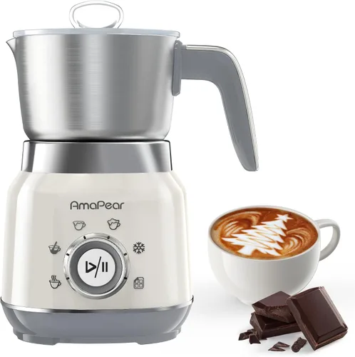 Miniatura 9 de Espumador de leche y vaporizador, máquina de espuma eléctrica 6 en 1 para café, calentador de leche de 16.9 oz/16.9 fl oz para latte, macchiato