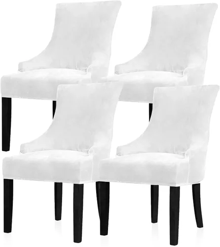 Miniatura 13 de Lellen Funda elástica de terciopelo para silla con respaldo de ala, funda protectora reutilizable para comedor, banquete, decoración del hogar, etc.