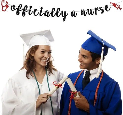 Miniatura 5 de Cartel oficial de una enfermera – Felicidades Enfermera Grad/Nailed It/BSN/RN/NP/LPN – Suministros de decoración de fiesta de graduación
