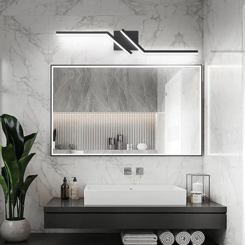 Miniatura 6 de Luz de tocador de baño negra de 32 pulgadas, LED moderna, 3CCT, regulable, 24 W, luminarias de baño sobre espejo 3000 K/4500 K/6000 K, 3