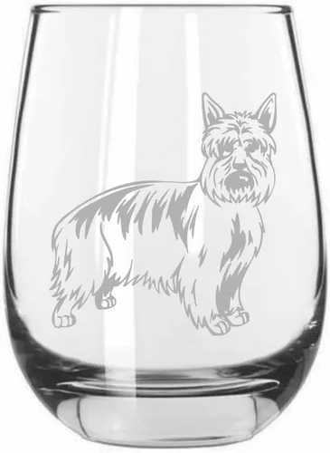 Miniatura 316 de Sakhalin Husky Dog - Copa de vino grabada personalizada de 15.25 onzas sin tallo