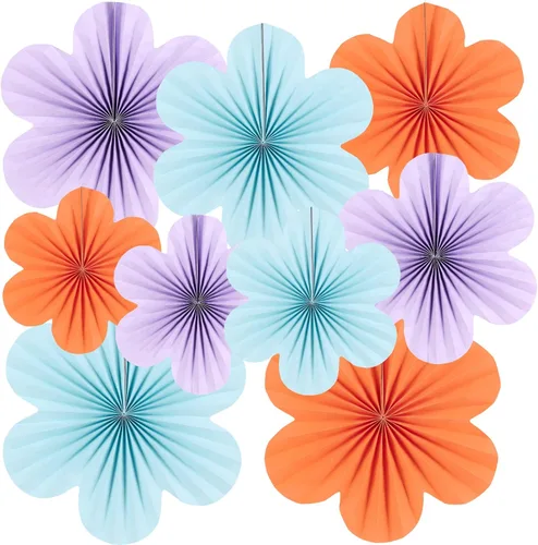 Miniatura 26 de SUNBEAUTY Abanicos de papel dorados y negros para fondo de fiesta de té, boda, primavera, cumpleaños, aula, baby shower, Halloween, decoración