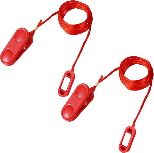 Llave de seguridad universal para cinta de correr, color rojo, redondo, 39 pulgadas, PVC e imán, adecuado para la mayoría de cintas de correr