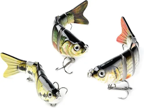 Miniatura 2 de Señuelos de pesca realistas para lubina, trucha, lucioperca, pez depredador, cebos realistas de peces multiarticulados, kits de aparejos de pesca