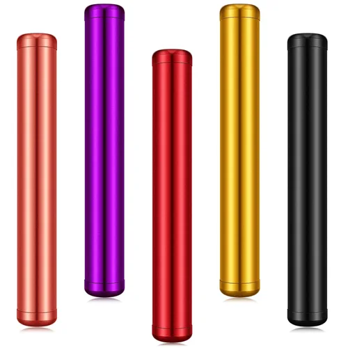 Miniatura 10 de Amylove 5 piezas de estuche pequeño y lindo de metal de aluminio impermeable de metal para bolso, bolsillo, viaje, 4.5 pulgadas (negro)