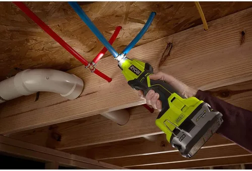 Miniatura 6 de Ryobi Herramienta de abrazadera de tubo PEX inalámbrica ONE+ de iones de litio de 18 voltios (solo herramienta) P660 La batería y el cargador se