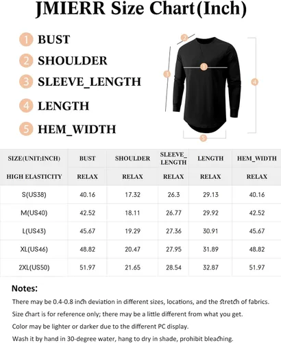 Miniatura 6 de JMIERR Mens 3 Pack Cotton Hipster Hip Hop Longline Crewneck T-Shirt