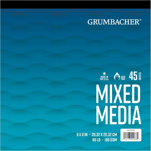 Miniatura 15 de Grumbacher Bloc de papel mixto de 18 x 24 pulgadas, 98 lb. / 160 GSM, encuadernado con cinta, 30 hojas/bloc, 1 cada uno