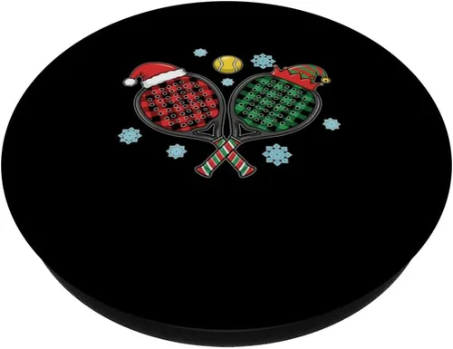 Miniatura 2 de Holiday Buffalo Plaid Christmas Padel Rackets Padel Lover PopSockets Adhesive PopGrip