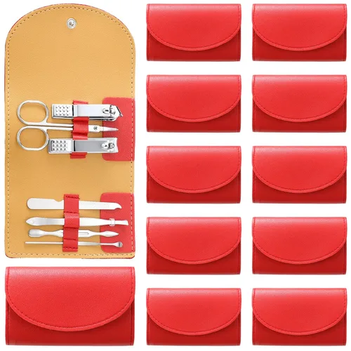 Miniatura 8 de Juego de 12 piezas de manicura, kit de cortauñas mini profesional de acero inoxidable 7 en 1 con cuidado de uñas y pedicura, con bolsa de viaje