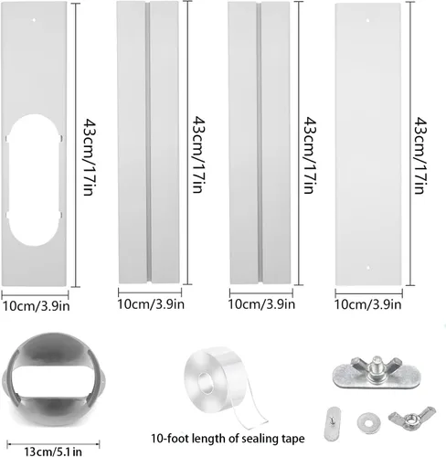 Miniatura 2 de Kit de ventana de aire acondicionado portátil con manguera de escape de 13 cm, sello de ventana universal ajustable para unidad de CA
