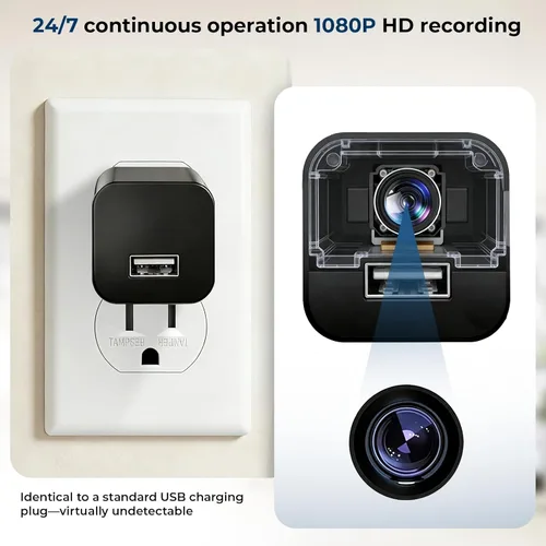 Miniatura 5 de Cargador USB 1080P HD Mini cámara de seguridad con visión nocturna, detección de movimiento, vigilancia inalámbrica en el hogar para mascotas