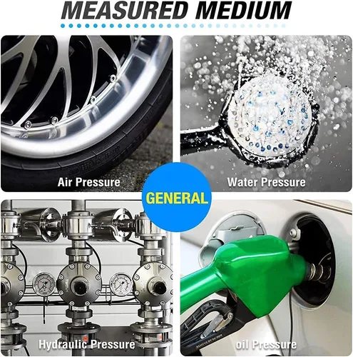 Miniatura 7 de MEANLIN MEASURE Manómetro de baja presión tipo cápsula de diafragma H2O de 0-15 pulgadas NPT de 2-1/3 pulgadas, esfera de cara ajustable, con 1/2