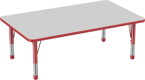 Miniatura 55 de FDP - Mesa rectangular para actividades escolares y aulas (24 x 36 pulgadas), patas gruesas para niños pequeños, altura ajustable de 15 a 24