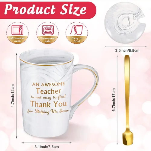 Miniatura 4 de Geiserailie Regalo de agradecimiento para profesores para mujeres, divertido taza de café de graduación de agradecimiento para profesores, taza