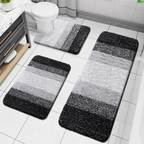 Miniatura 57 de Arotive - Juego de alfombras de baño de 3 piezas, alfombras de baño extra suaves y absorbentes, alfombrillas de baño lavables a máquina y que se