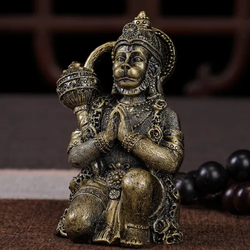 Miniatura 6 de Estatua hindú del Señor del Dios Volador-Hanuman - Figura mitológica Hanuman para el hogar Templo Mandir Decoración Estatua de mesa