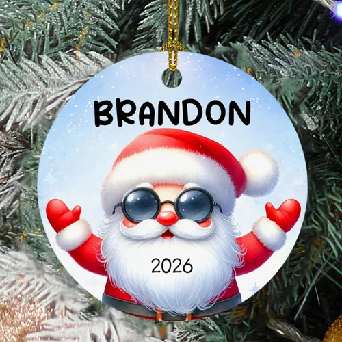 Miniatura 10 de Adorno de cristal de Navidad personalizado con nombre, muñeco de nieve personalizado para árbol de Navidad 2025, nuevo adorno de Navidad para bebé