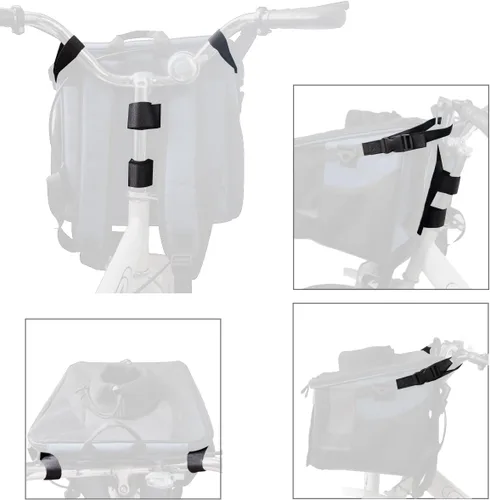 Miniatura 6 de Canasta/Bolsa de Transporte para Mascotas para Bicicleta, Mochila Transportadora/Elevadora para Perros y Gatos con Bolsillos Laterales Grandes