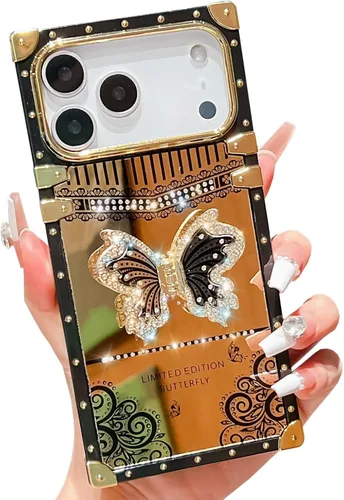 Miniatura 36 de Compatible con Funda Samsung Galaxy S22 Ultra, Diseño de Mariposa Brillante de Lujo con Soporte Plegable Kickstand para Mujeres y Niñas, Funda Rosa