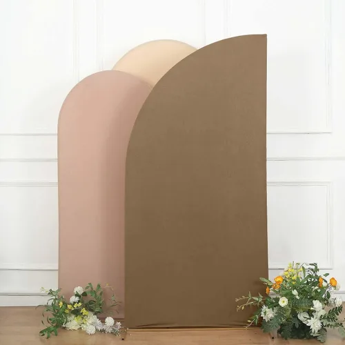 Miniatura 157 de Efavormart - Juego de 4 fundas de elastano beige para arco de media luna, fundas de telón de fondo Chiara de 2.5 pies a 7 pies para escenarios