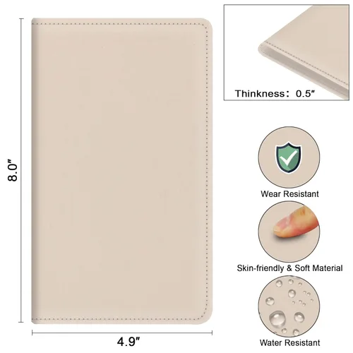 Miniatura 3 de Libreta para meseros con bolsillo con cremallera para camarera, bonita cartera de camarero, organizador de libreta de meseros de restaurante, Blanco