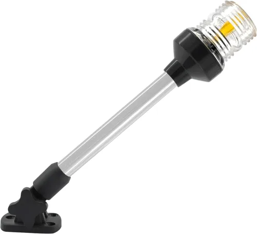 Miniatura 4 de ISURE MARINE Luz LED de popa plegable de 12 pulgadas, 3 millas náuticas, luces de anclaje de navegación, color blanco, 360 ° para pontón y barcos