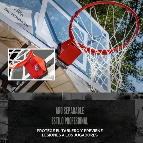 Miniatura 4 de Silverback NXT - Aro de baloncesto fijo y altura ajustable de 54 pulgadas con diseño QuickPlay