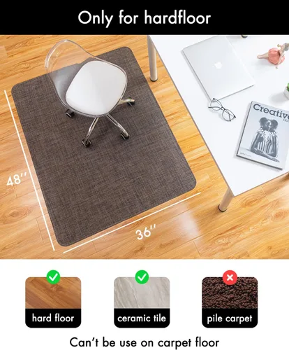 Miniatura 3 de Alfombrilla para silla de oficina para suelo de madera dura debajo del escritorio, alfombrilla para silla rodante de computadora para suelo