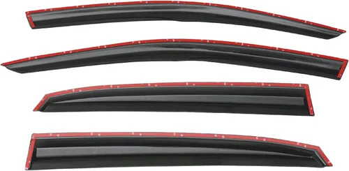 Miniatura 6 de IKON MOTORSPORTS Viseras adhesivas para ventana compatibles con Honda Civic Hatchback 2017-2021, estilo Mugen, protectores de lluvia teñidos de humo
