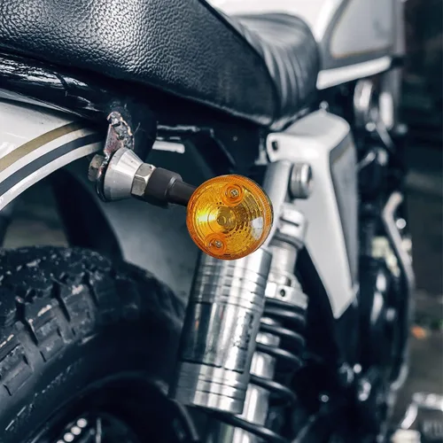 Miniatura 5 de Luces de señal de giro redondas para motocicleta, 4 bombillas LED de 12 V, lámpara indicadora de dirección intermitente, universal para Honda Shadow