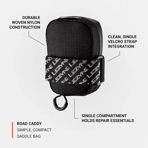 Miniatura 3 de LEZYNE Road Caddy - Bolsa compacta para sillín de bicicleta, ligera, duradera, de nailon, con accesorio de velcro, apertura de cubierta y detalles