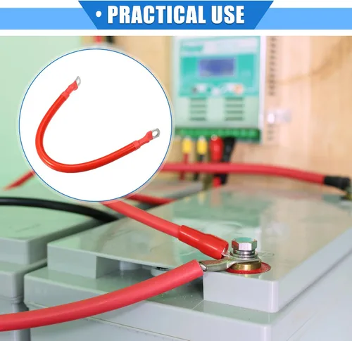 Miniatura 2 de Cable de batería, calibre 2 AWG de 11.8 in, 5/16 pulgadas, cable de batería universal para automóvil, camión, caravana, rojo, cobre duradero