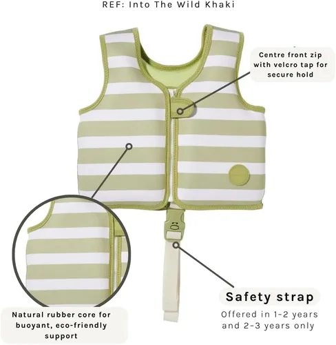 Miniatura 2 de SUNNYLiFE Chaleco de natación - Fabricado con neopreno más una cremallera frontal segura y desarrolla confianza en el agua. Chaleco de natación