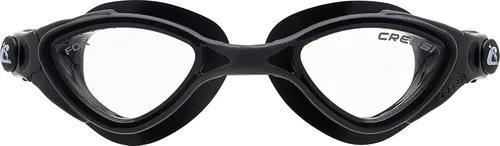Cressi Gafas de natación para adultos con lentes planas para visión natural - Silicona suave - Zorro: Hecho en Italia Negro