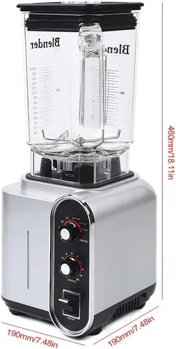 Miniatura 2 de Licuadora insonorizada, 110 V, 2200 W, 1.5 L, licuadora comercial de jugo de frutas con carcasa de sonido silencioso para puré, trituración