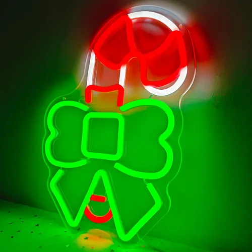 Miniatura 6 de Letrero de neón de caramelo de Navidad para decoración de pared, letrero de neón de Navidad regulable para dormitorio, letreros de luz LED de neón