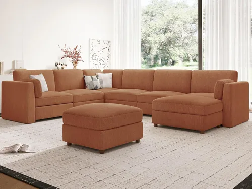 Miniatura 40 de Sofá biplaza extragrande de 83.5 pulgadas, sofás para sala de estar, sofá nube de felpilla de asiento profundo, sofá modular seccional, funda