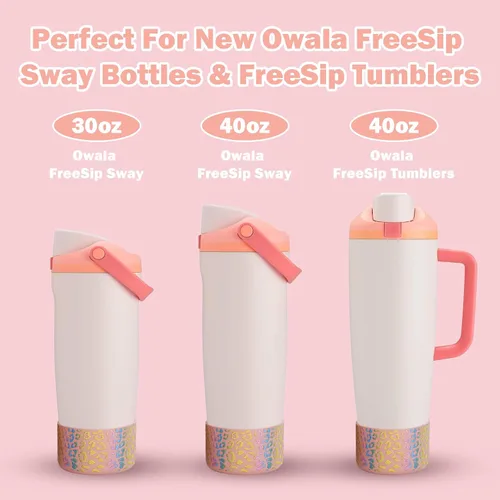 Miniatura 2 de WK IEASON 2PCS Protective Silicone Boots Compatible with Owala FreeSip Sway 30oz 40oz Bottles and 40oz Tumblers, Anti-Slip Bottom Cover Boot for