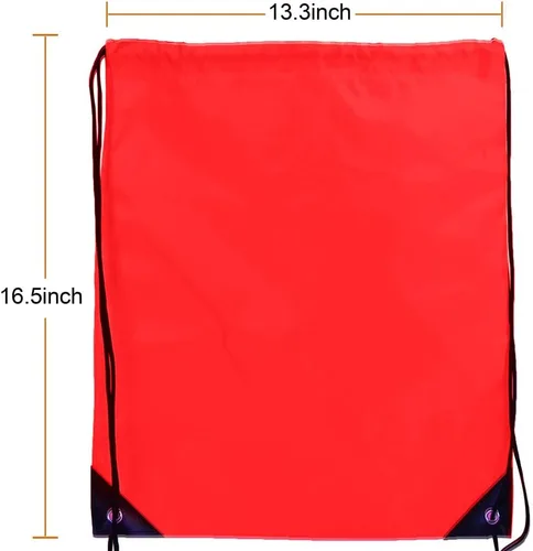 Miniatura 2 de Mochila con cordón a granel Draw String Bags Cinch Bolsa de poliéster, Rojo -, Classic