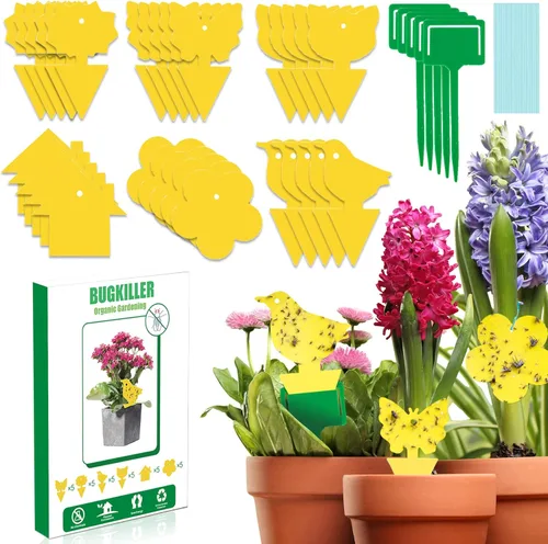 30 trampas amarillas para moscas de la fruta para interiores, trampas adhesivas para mosquitos de hongos para plantas, trampas de mosquitos para