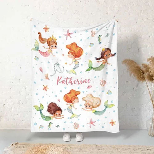 Miniatura 7 de Manta personalizada para niñas con nombre, manta personalizada de perezoso y mariposa, manta de forro polar suave para recién nacidos, baby shower